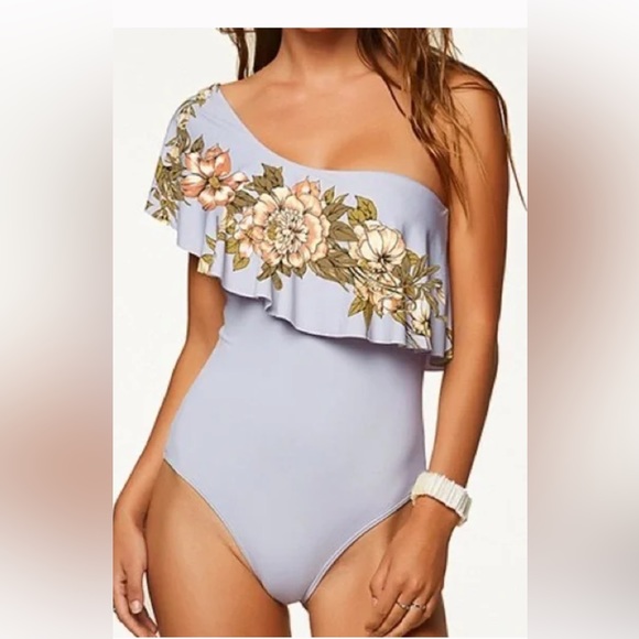 Aloha floral ruffle one piece M-L - Picture 4 of 6
